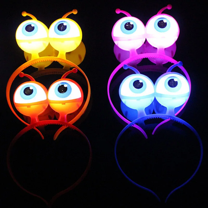 

5pcs/lot Alien Eyes LED Flashing Headband Light Up Blinking Hairband Rave Glow Party Supplies Wedding