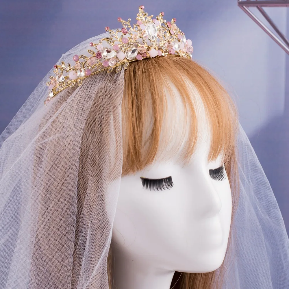 Gold Wedding Crown Bridal Tiaras Princess Pink Purple Beads Headband Woman Girls Party Headpiece With Earrings
Gold Wedding Crown Bridal Tiaras Princess Pink Purple Beads Headband Woman Girls Party Headpiece With Earrings