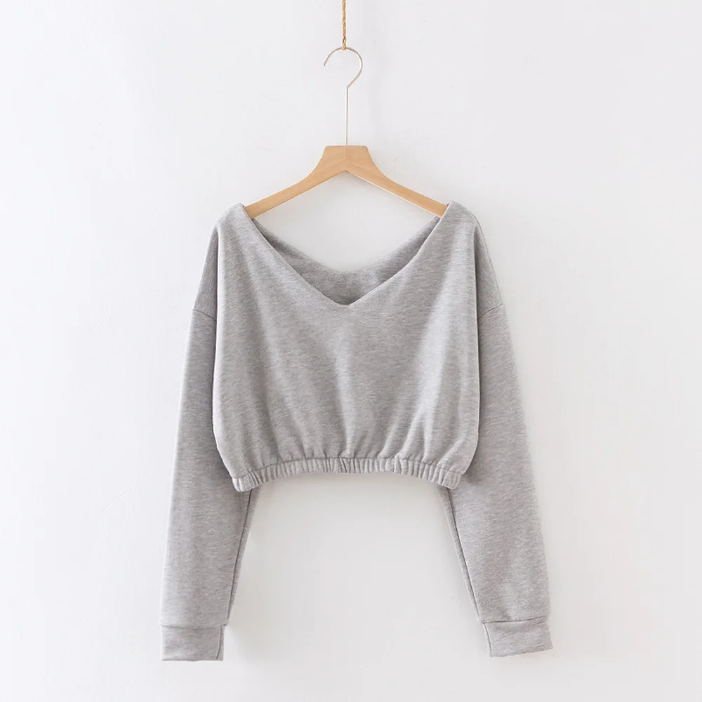 crop top hoodie streetwear off the shoulder long sleeve tops High Street Cotton V-Neck 2018 autumn women fashion sweatshirt
crop top hoodie streetwear off the shoulder long sleeve tops High Street Cotton V-Neck 2018 autumn women fashion sweatshirt