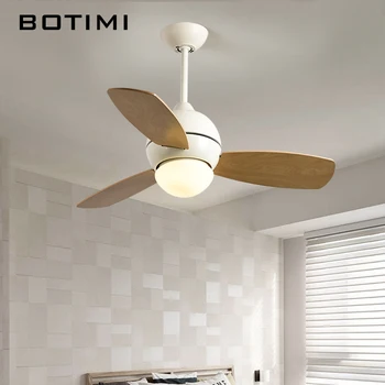 BOTIMI European Style Ceiling Fan Ventilador De Techo Simple Living Room Restaurant Wooden Cooling Ceiling Fans With LED Light
BOTIMI European Style Ceiling Fan Ventilador De Techo Simple Living Room Restaurant Wooden Cooling Ceiling Fans With LED Light