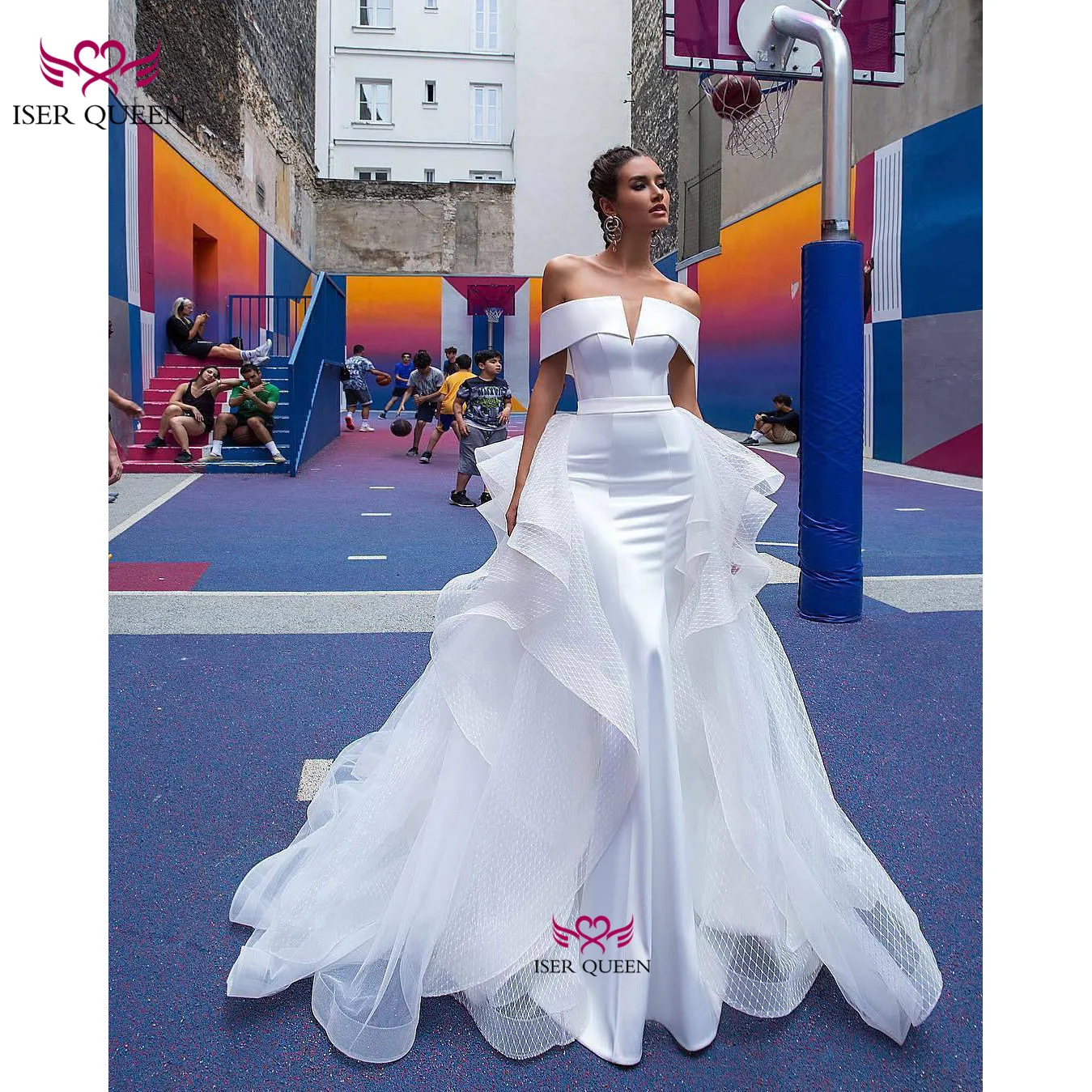2019 Europe Fashion Lustrous Satin and Organza Wedding Dresses Pure White Mermaid Court Train 2 in 1 Bridal Dresses w0522
2019 Europe Fashion Lustrous Satin and Organza Wedding Dresses Pure White Mermaid Court Train 2 in 1 Bridal Dresses w0522