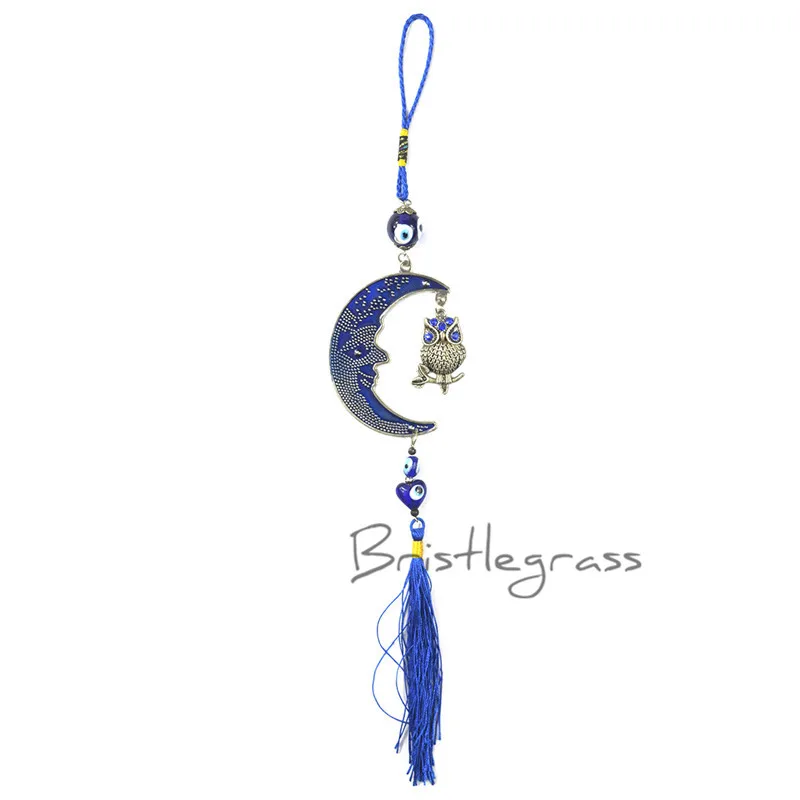 BRISTLEGRASS Turkish Blue Evil Eye Moon Owl Tassel Car Wall Hanging Pendant Pendulum Amulet Lucky Charm Blessing Protection Gift
BRISTLEGRASS Turkish Blue Evil Eye Moon Owl Tassel Car Wall Hanging Pendant Pendulum Amulet Lucky Charm Blessing Protection Gift
