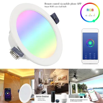 WiFi Smart LED Downlight led Ceiling led Light Lamp 9W RGBW Smart Indoor Living Room Voice Control For Alexa/Google Home
WiFi Smart LED Downlight led Ceiling led Light Lamp 9W RGBW Smart Indoor Living Room Voice Control For Alexa/Google Home
