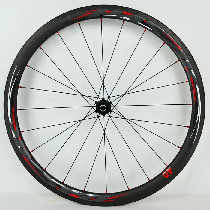 Discount 700C Wheelset Carbon Wheels Road Bike Tubeless Wheel V/C Brake Profile 38-40-50-55mm Depth Clincher Carbon Rim Direct-pull 44