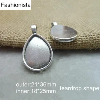 40 PCS Teardrop Metal Base Settings For 18*25mm Cabochon Antique Silver/Bronze Plated Outer Size 21*36mm Waterdrop Pendant Tray
40 PCS Teardrop Metal Base Settings For 18*25mm Cabochon Antique Silver/Bronze Plated Outer Size 21*36mm Waterdrop Pendant Tray