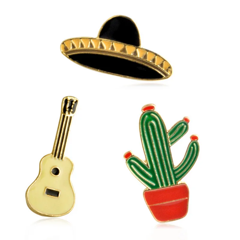 1 pcs creative cactus black hat guitar alloy brooch button pins denim jewelry jacket pin badge for clothes metal lapel pins
1 pcs creative cactus black hat guitar alloy brooch button pins denim jewelry jacket pin badge for clothes metal lapel pins