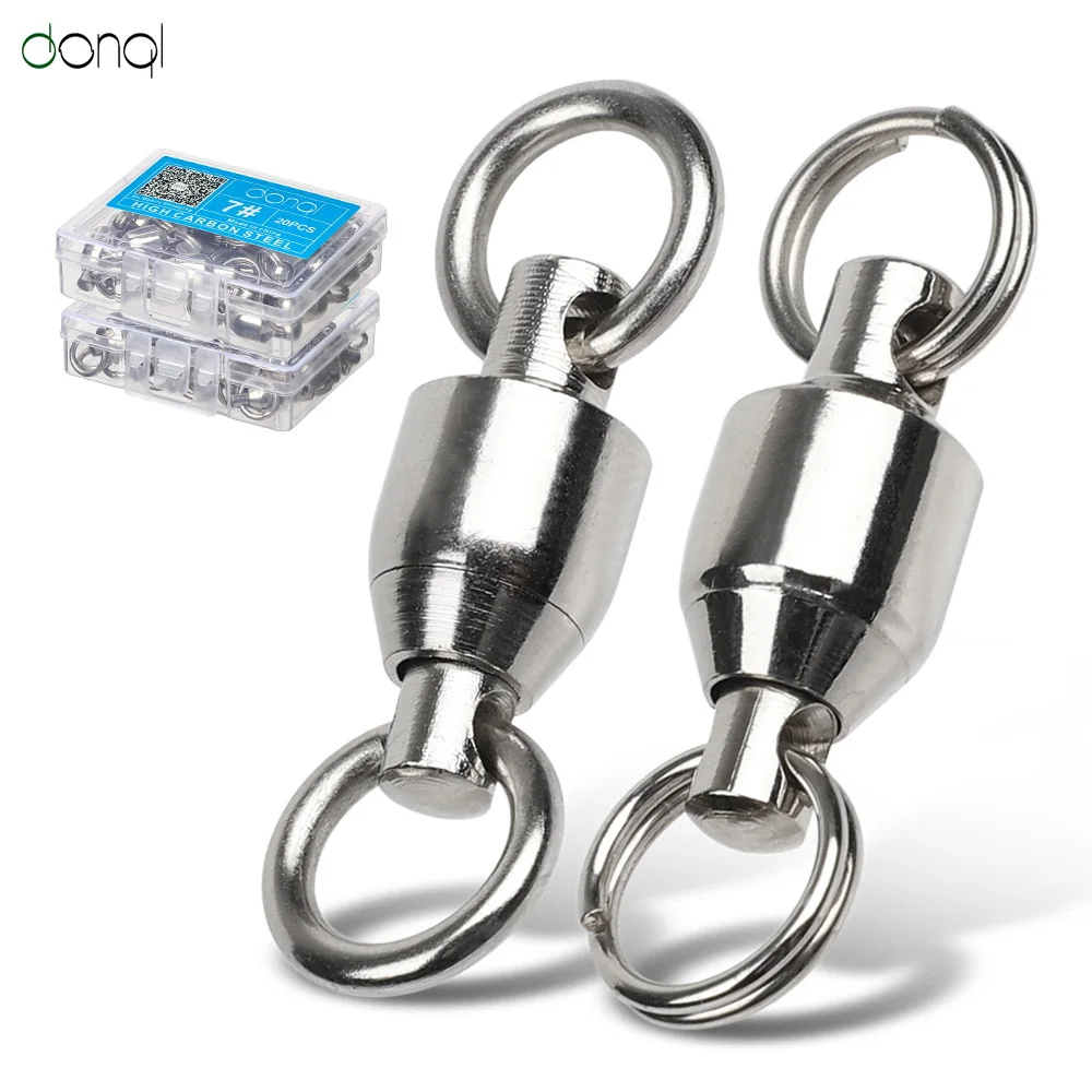 DONQL 10/20/50pcs/ Heavy Duty Ball Bearing Fishing Connector Rolling Swivel Stainless Steel Solid Ring Hook Connector Fish Tacke
DONQL 10/20/50pcs/ Heavy Duty Ball Bearing Fishing Connector Rolling Swivel Stainless Steel Solid Ring Hook Connector Fish Tacke