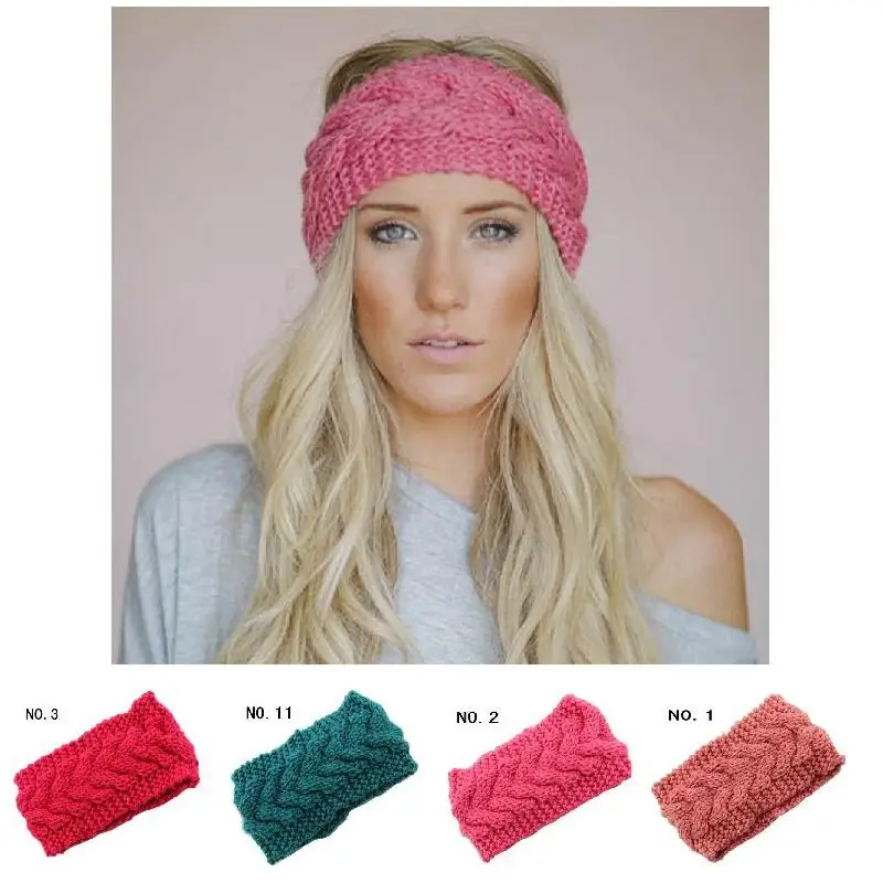 Knitted Turban Headbands Winter Warm Crochet Head Wrap Wide Ear Warmer Hairband Hair Accessories For Women WML99 | Аксессуары для