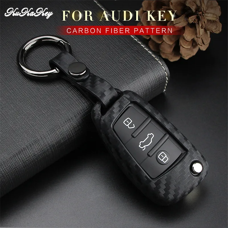KUKAKEY Car key case For Audi Q3 A4L A6L Q5 Q7 A1 A3 TT Carbon Fiber Fold Flip Remote With Keychain Car Styling
KUKAKEY Car key case For Audi Q3 A4L A6L Q5 Q7 A1 A3 TT Carbon Fiber Fold Flip Remote With Keychain Car Styling