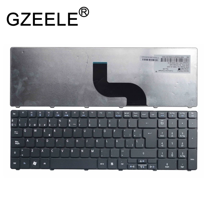 

GZEELE new FOR Acer Aspire PK130IN2A18 PK130N42A18 PK130N41A18 TEC8 SP Teclado Keyboard Spanish laptop QWERTY black no frame