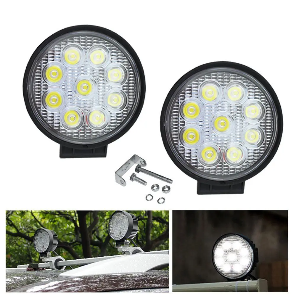 2pcs 27W Round Worklight DC 12V 24V LED Work Light Spot Lamp Offroad Car Motorcycle SUV Night Driving Lighting
2pcs 27W Round Worklight DC 12V 24V LED Work Light Spot Lamp Offroad Car Motorcycle SUV Night Driving Lighting