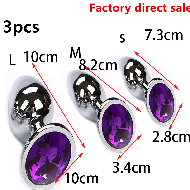 Sm products sex Metal Crystal Anal Plug Stainless Steel Booty Beads Jewelled Anal Butt Plug Sex Toys Products for Men Couples