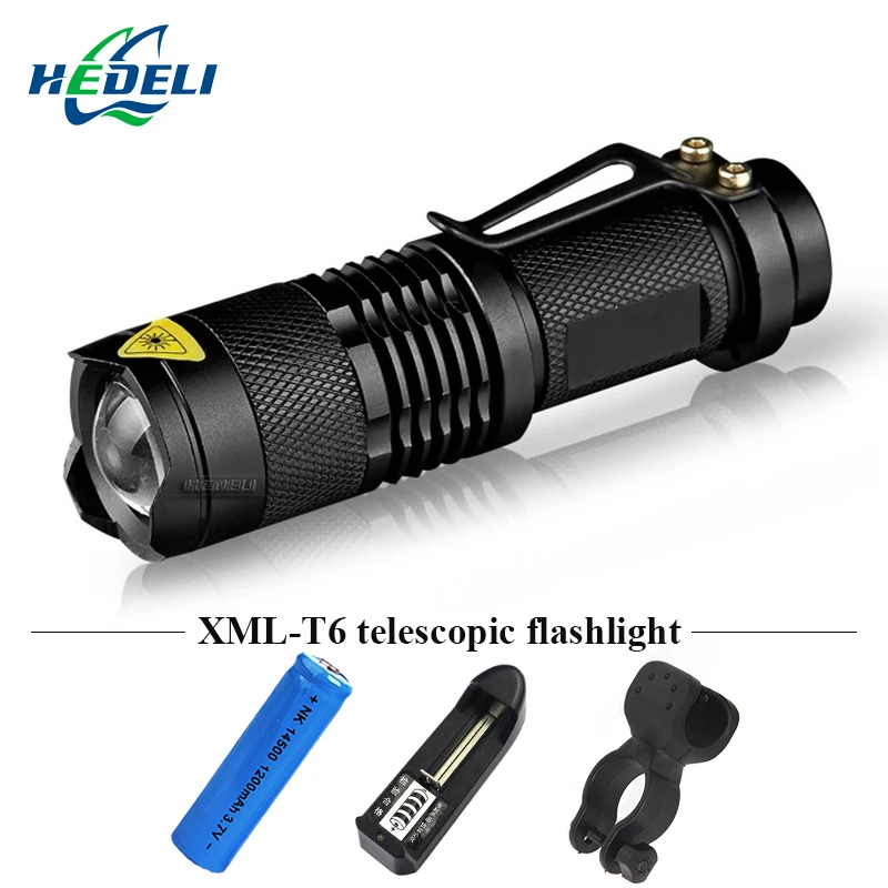 

mini telescopic led flashlight 14500 charge flash light penlight waterproof torch flashlight AA camping lantern spotlight