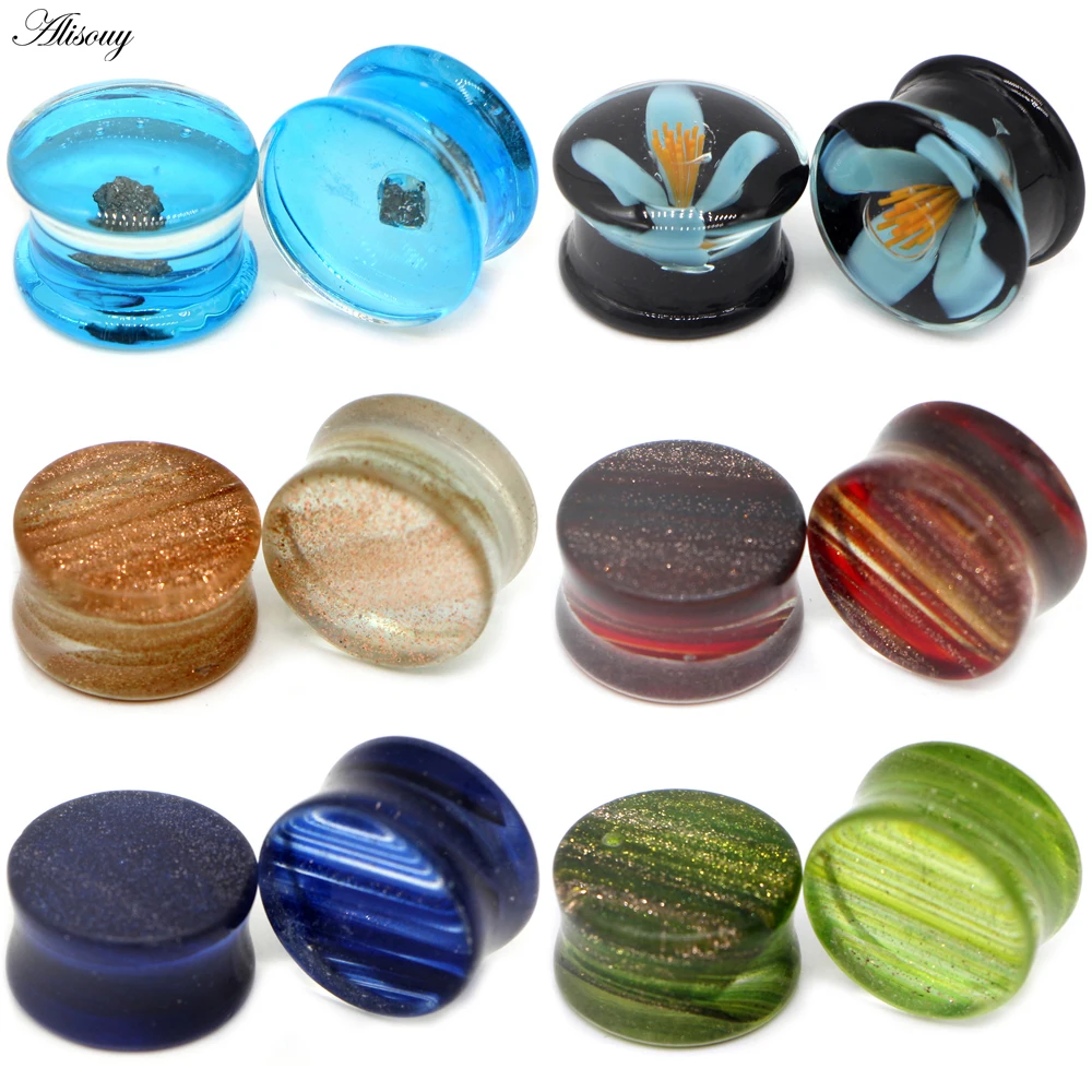 Alisouy New 2pcs Glass Flower Women Men Ear Plug Gauges Earring Piercing Expander Flesh Tunnel Stretcher Body Jewelry 6-20mm
Alisouy New 2pcs Glass Flower Women Men Ear Plug Gauges Earring Piercing Expander Flesh Tunnel Stretcher Body Jewelry 6-20mm