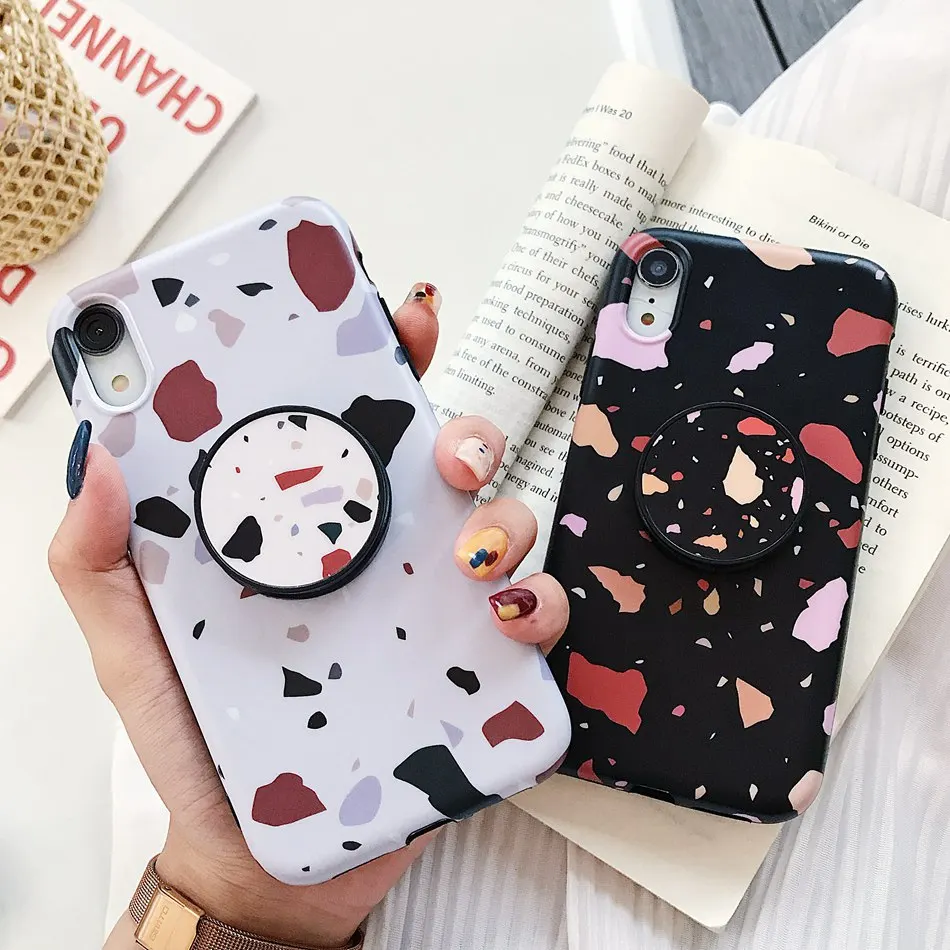 For iPhone 7 Plus 8 6 6s Plus Case Literary Color Marble Folding Bracket Holder Cover For iPhone XR X XS Max Soft TPU Coque
For iPhone 7 Plus 8 6 6s Plus Case Literary Color Marble Folding Bracket Holder Cover For iPhone XR X XS Max Soft TPU Coque