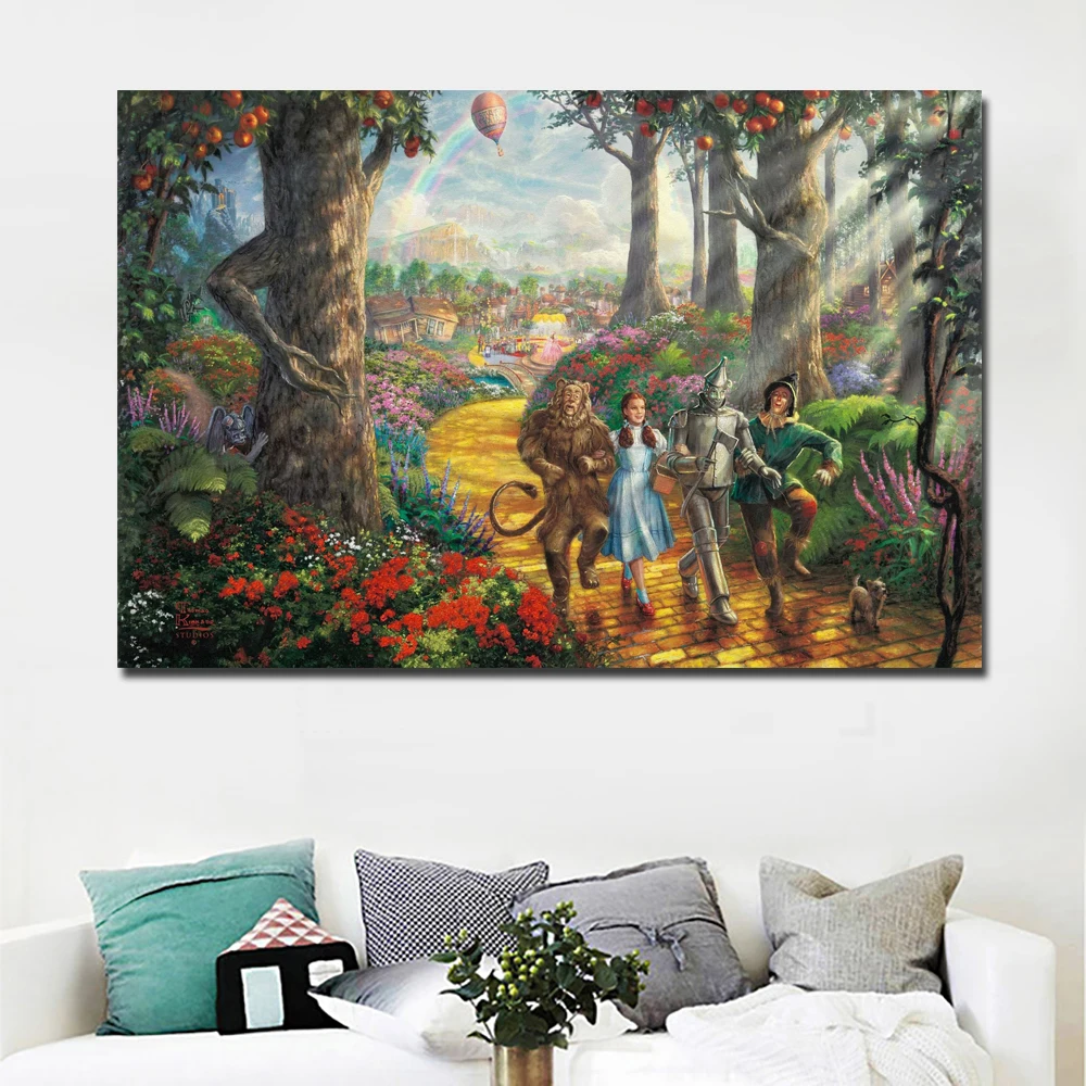 Kid's Room Decor Art The Wizard of Oz Thomas Follow the Yellow Brick Road Landscape Painting Wall Art Prints Poster On Canvas
Kid's Room Decor Art The Wizard of Oz Thomas Follow the Yellow Brick Road Landscape Painting Wall Art Prints Poster On Canvas