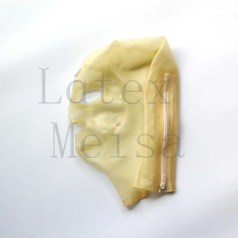 3D design Latex hoods Fetish open eyes nostrils and mouth with back zip in transparent color
3D design Latex hoods Fetish open eyes nostrils and mouth with back zip in transparent color
