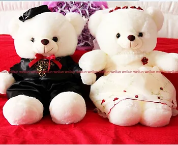 one pair , about 60cm black suits & beautiful weddding dress bears toys , wedding gift t6767
one pair , about 60cm black suits & beautiful weddding dress bears toys , wedding gift t6767