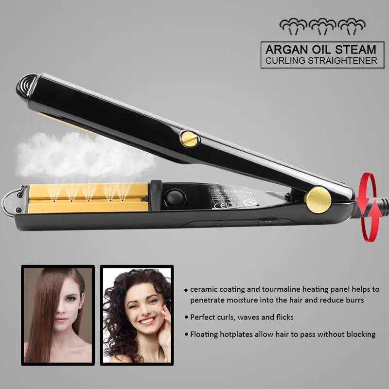 Hi-Q high quality Steam Function Flat Iron Vapor Professional Hair Straightener with Argan Oil Infusion Straightening Irons
Hi-Q high quality Steam Function Flat Iron Vapor Professional Hair Straightener with Argan Oil Infusion Straightening Irons