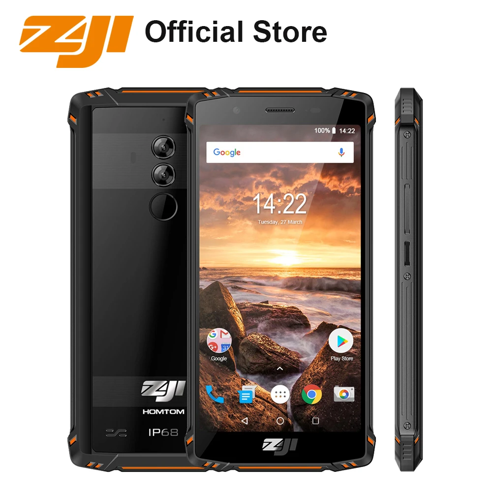 ZJI Z9 IP68 Helio P23 Android 8 1 водонепроницаемый мобильный телефон 5 7 '' для распознавания