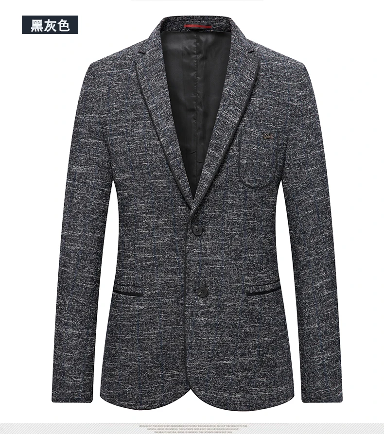 WAEOLSA Men Gray Blazers Slim Fit Jackets Suits Man Button Front Blazer Hombre Plain Colour Outfits Business Garment 4XL (5)