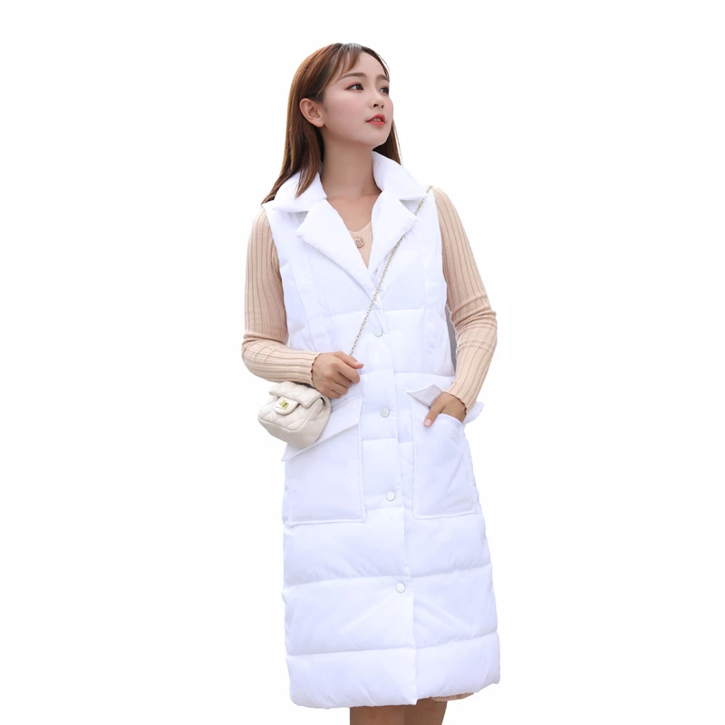 Winter Vest Chalecos Para Mujer White Winter Jacket Women Long Vest New Korean Stand-up Collar Cotton Padded Slim Woman Vest
Winter Vest Chalecos Para Mujer White Winter Jacket Women Long Vest New Korean Stand-up Collar Cotton Padded Slim Woman Vest