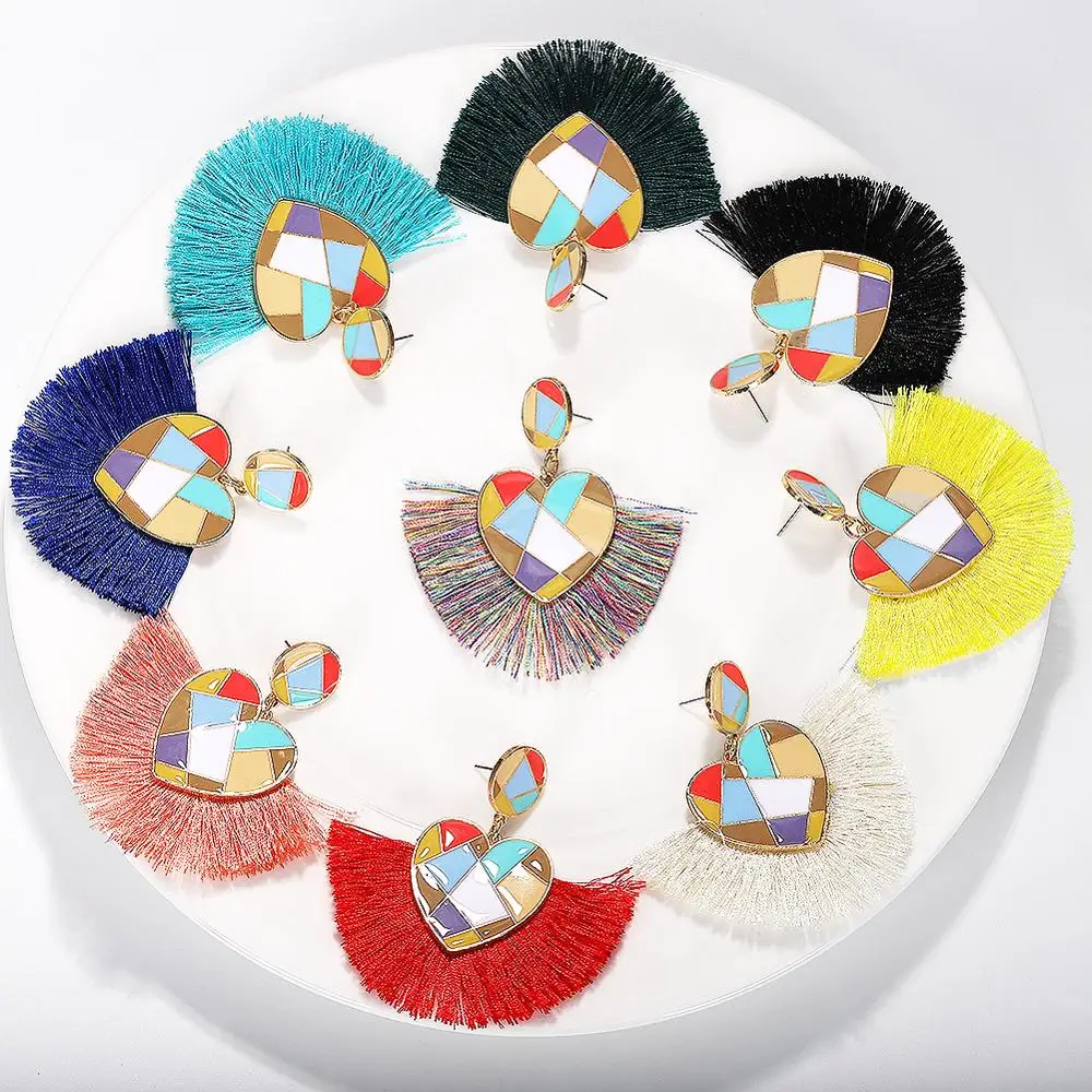Ladyfirsy Metal Tassel Earrings Heart Multicolored Drop Earrings Handmade Design Statement Ear Women Gifts Jewelry Wholesale
Ladyfirsy Metal Tassel Earrings Heart Multicolored Drop Earrings Handmade Design Statement Ear Women Gifts Jewelry Wholesale