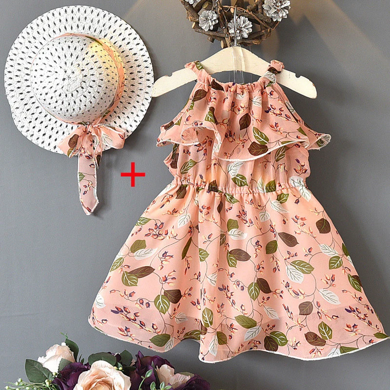 Summer Girls Dress Casual Beach Party Bohemian Floral Chiffon Dresses and Hat Casual Beachwear Kids Beachwear Sleeveless Dresses
Summer Girls Dress Casual Beach Party Bohemian Floral Chiffon Dresses and Hat Casual Beachwear Kids Beachwear Sleeveless Dresses