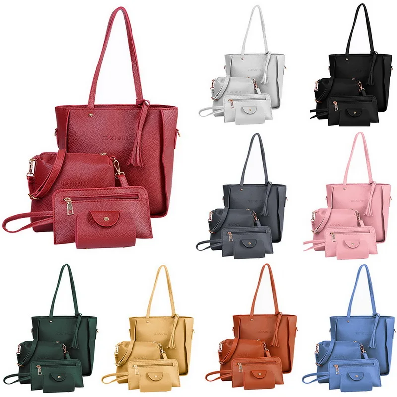 WENYUJH 2018 Quality Shoulder Bag 4 Pcs/Set Women Fashion Ladies Hand Bags Shoulder Bags Tote Purse Set
WENYUJH 2018 Quality Shoulder Bag 4 Pcs/Set Women Fashion Ladies Hand Bags Shoulder Bags Tote Purse Set