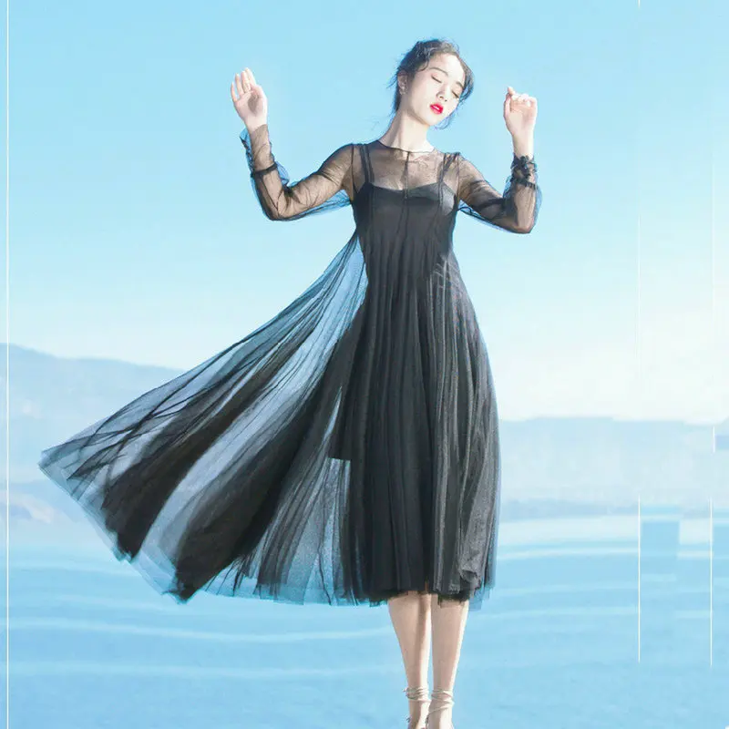 Women New Fairy Dress Net Yarn Refreshing Vintage Gentle Wind Dress Temperament Solid Color Elegant and Sweet Waist Vestidos
Women New Fairy Dress Net Yarn Refreshing Vintage Gentle Wind Dress Temperament Solid Color Elegant and Sweet Waist Vestidos