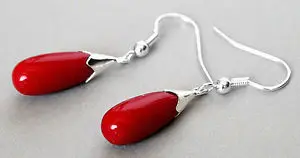 Sterling Silver Red CORAL Gem stone Dangle Earring Dangle Earrings White Silver Crystal Women free shipping
Sterling Silver Red CORAL Gem stone Dangle Earring Dangle Earrings White Silver Crystal Women free shipping