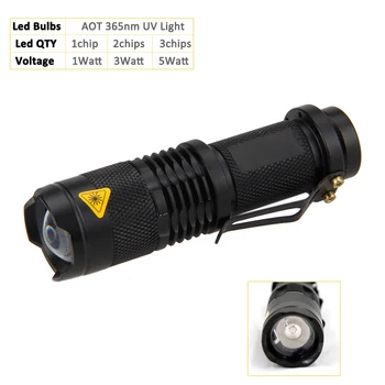 Ultra Violet AOT 365nm 1chip 2chip 3chip mini led flashlight torch lamp blacklight light torcia uv flash light(1xAA) 
Ultra Violet AOT 365nm 1chip 2chip 3chip mini led flashlight torch lamp blacklight light torcia uv flash light(1xAA)
