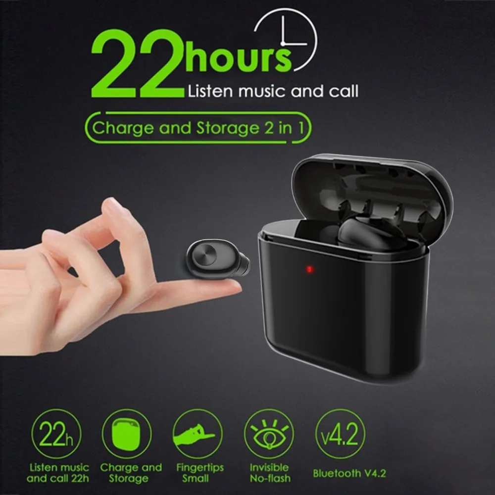 Bluetooth Earbud Headset True Wireless Bluetooth Twins Stereo In-Ear Earphone for iPhone Android Intelligent Charge Box
Bluetooth Earbud Headset True Wireless Bluetooth Twins Stereo In-Ear Earphone for iPhone Android Intelligent Charge Box