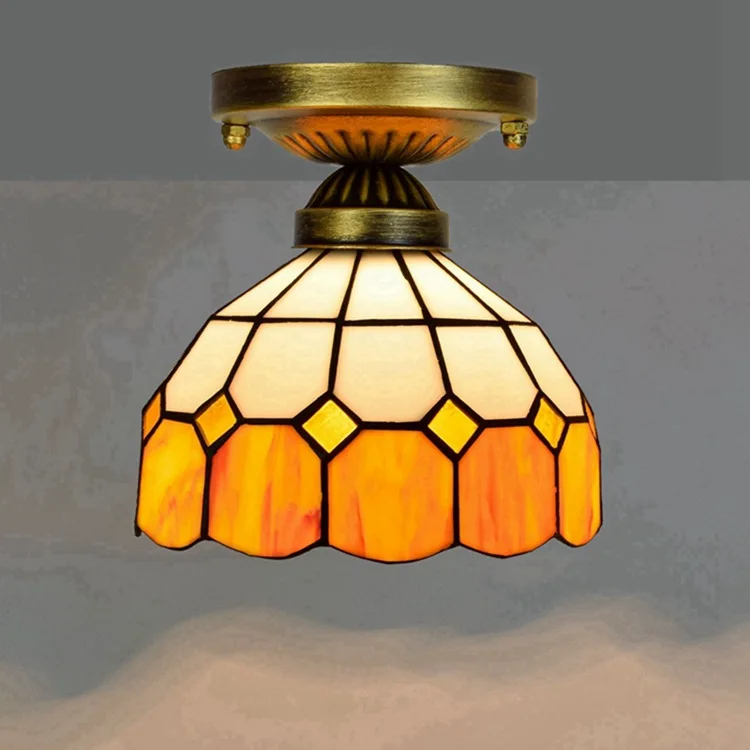 Ou 8 inch 20CM Tiffany coloured glass aisle corridor balcony light ceiling Mediterranean yellow white
Ou 8 inch 20CM Tiffany coloured glass aisle corridor balcony light ceiling Mediterranean yellow white