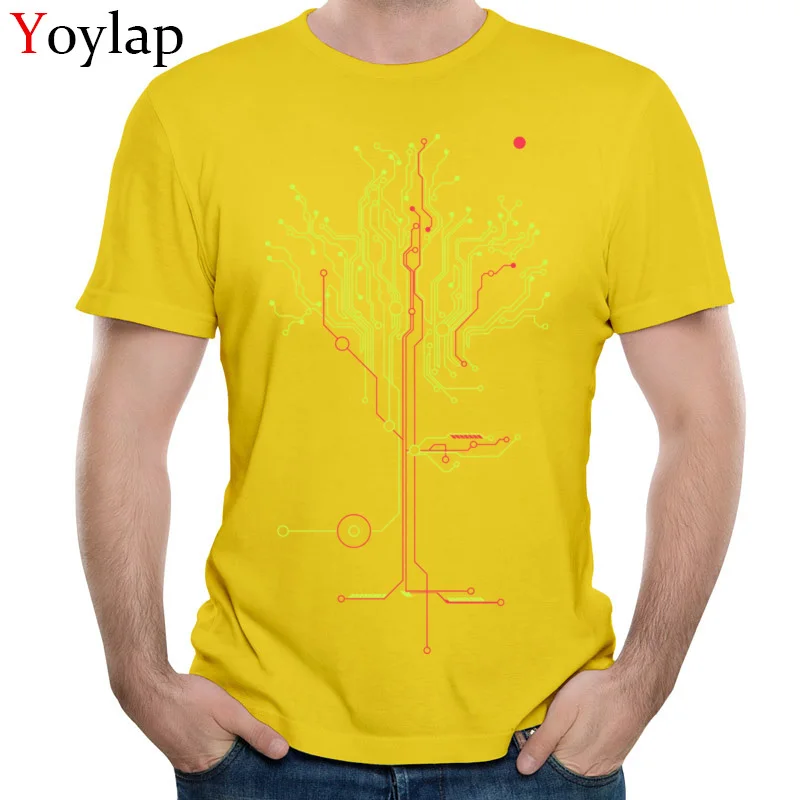 Dominant Casual T Shirt Round Neck 100% Cotton Tree of tomorrow Mens Tops Tees Short Sleeve Summer Casual Tee Shirts yellow