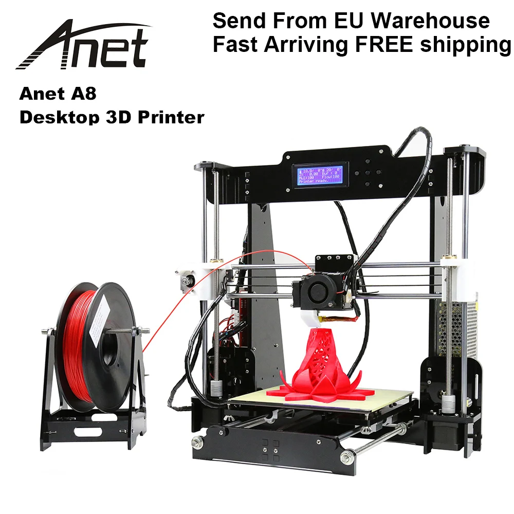 Anet A8 3D Printer High Precision Imprimante 3D DIY Kit 0.4mm Nozzle Large Printing Size 3D Desktop Acrylic LCD Screen Printer
Anet A8 3D Printer High Precision Imprimante 3D DIY Kit 0.4mm Nozzle Large Printing Size 3D Desktop Acrylic LCD Screen Printer