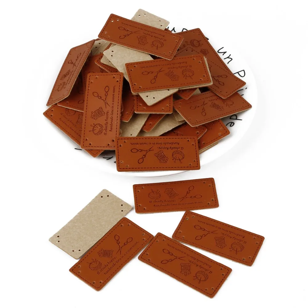 10pcs Handmade Letter Pattern PU Leather Tags Rectangle Embossed Label DIY For Garment Shoes Bag Clothing Sewing Accessories
10pcs Handmade Letter Pattern PU Leather Tags Rectangle Embossed Label DIY For Garment Shoes Bag Clothing Sewing Accessories