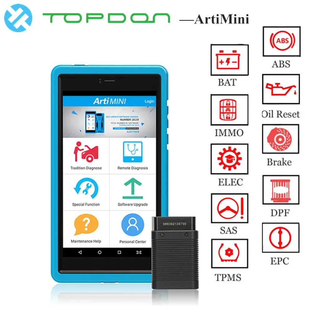 TOPDON ArtiMini Auto Diagnostic TooL Software Automotive All System OBDII OBD2 Bluetooth Scanner WiFi Full Function pk X431 Pros
TOPDON ArtiMini Auto Diagnostic TooL Software Automotive All System OBDII OBD2 Bluetooth Scanner WiFi Full Function pk X431 Pros