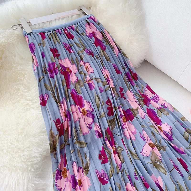 Sweet Flower Print Midi Skirt Women High Waist Pleated Skirt 2019 Summer Chic Vacation Skirt Ladies Purple Holiday Skirts
Sweet Flower Print Midi Skirt Women High Waist Pleated Skirt 2019 Summer Chic Vacation Skirt Ladies Purple Holiday Skirts