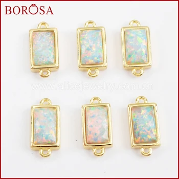 BOROSA Fashion 10pcs Rectangle Gold Color Bezel White Opal Faceted Connectors, Japanese Opal Manmade Opal Jewelry ZG0303
BOROSA Fashion 10pcs Rectangle Gold Color Bezel White Opal Faceted Connectors, Japanese Opal Manmade Opal Jewelry ZG0303