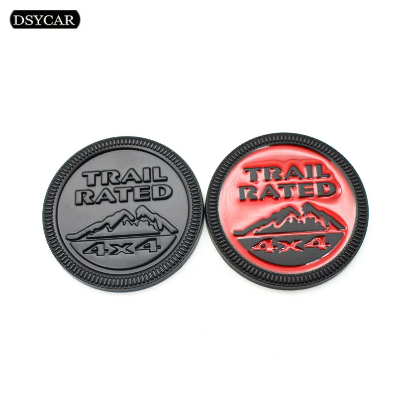 1Pcs Car Sticker Trail Rated 4X4 3D Emblem Badge Black Red Metal Decal for ...