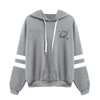 Planet Printing Two Bars Striped Korean Style Hooded Sweatshirts Casual Long Sleeves Pullooers Tops Female 2018 Autumn
Planet Printing Two Bars Striped Korean Style Hooded Sweatshirts Casual Long Sleeves Pullooers Tops Female 2018 Autumn