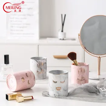 MEILING Marble Ceramic Makeup Brush Holder Gold Rim Storage Jar Home Vanity Bathroom Organizer Decorative Porcelain Cup Gifts
MEILING Marble Ceramic Makeup Brush Holder Gold Rim Storage Jar Home Vanity Bathroom Organizer Decorative Porcelain Cup Gifts