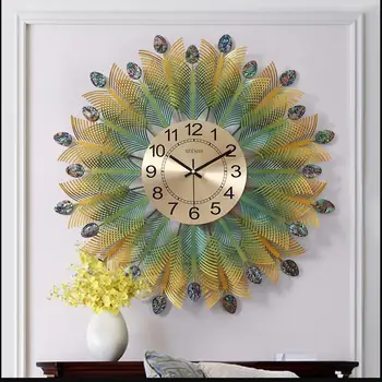 American Wrought Iron Peacock Clock Wall Hangings Livingroom Home Wall Mute Electronic Clock Quartz Clock Wall Mural Craft Decor
American Wrought Iron Peacock Clock Wall Hangings Livingroom Home Wall Mute Electronic Clock Quartz Clock Wall Mural Craft Decor