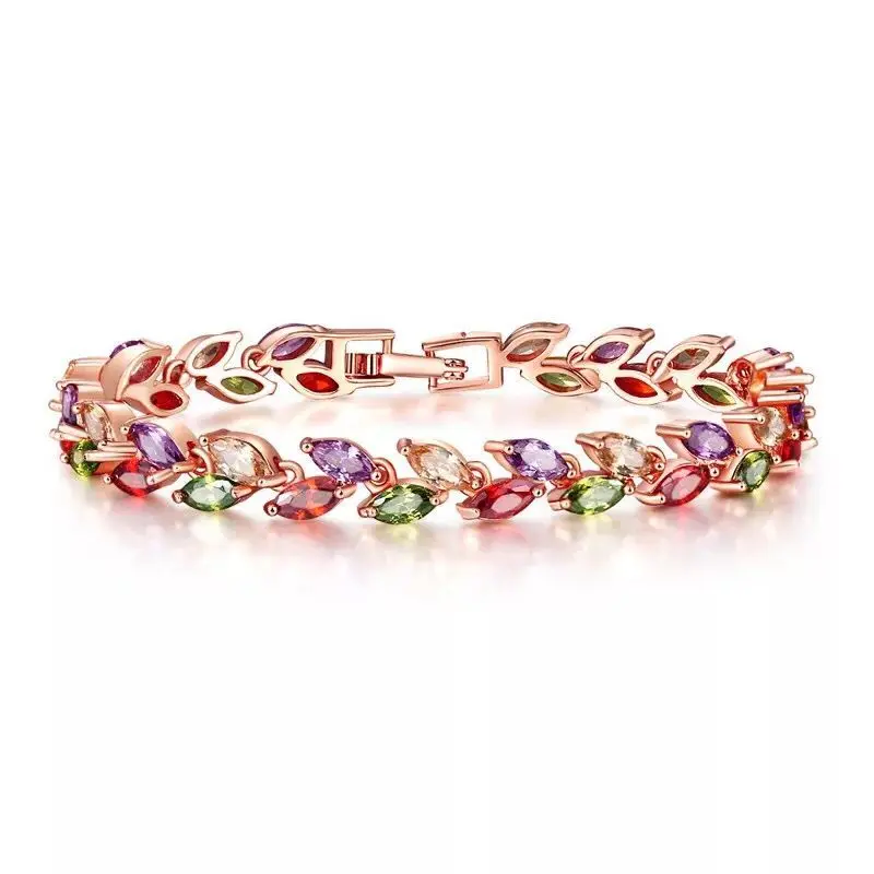 MxGxFam Rose Gold Color Full CZ stone Multicolor Bracelets For Women 17 cm / 19 cm AAA+ Cubic Zircon
MxGxFam Rose Gold Color Full CZ stone Multicolor Bracelets For Women 17 cm / 19 cm AAA+ Cubic Zircon