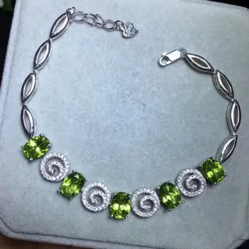 Fidelity natural 6*8mm peridot Bracelet s925 sterling silver fresh fine jewelry for women party natural green gemstone 
Fidelity natural 6*8mm peridot Bracelet s925 sterling silver fresh fine jewelry for women party natural green gemstone