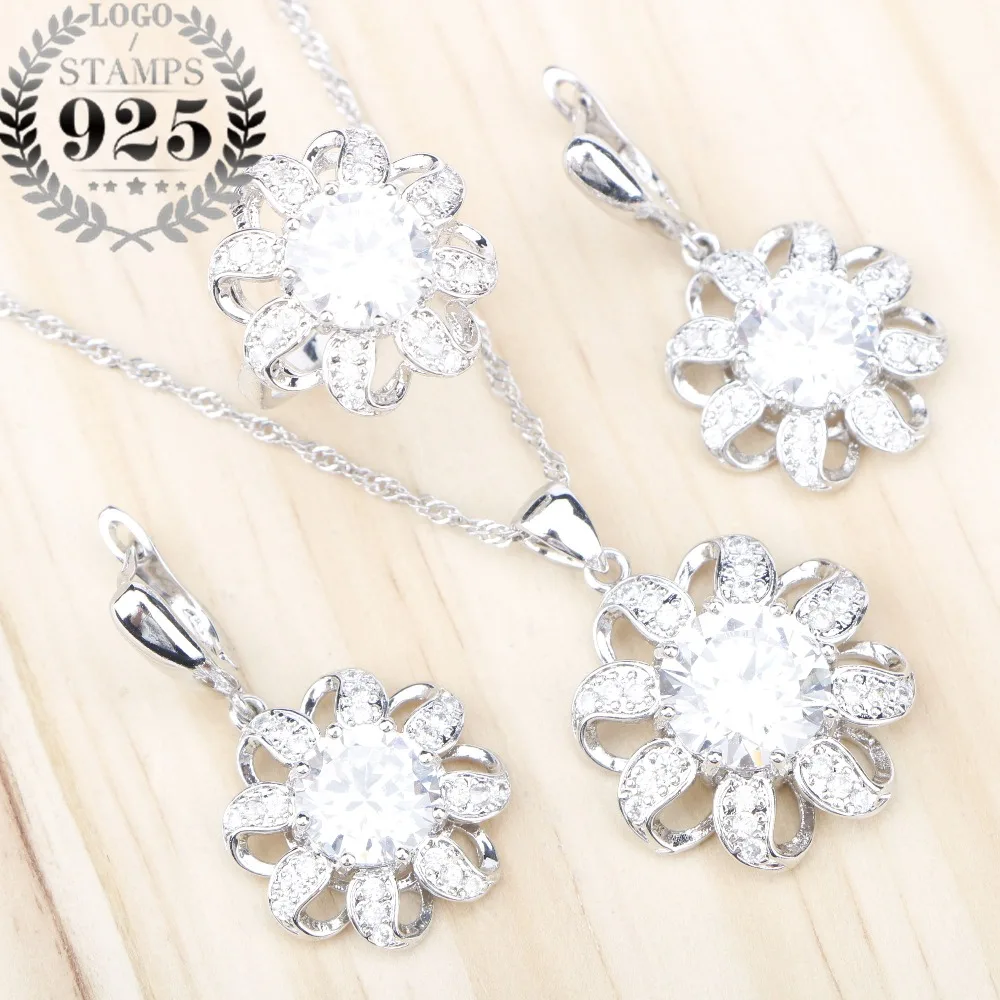 Silver 925 Costume Jewelry Sets For Women White Zirconia Stones Pendant & Necklace Earrings Rings Set Free Gift Box
Silver 925 Costume Jewelry Sets For Women White Zirconia Stones Pendant & Necklace Earrings Rings Set Free Gift Box