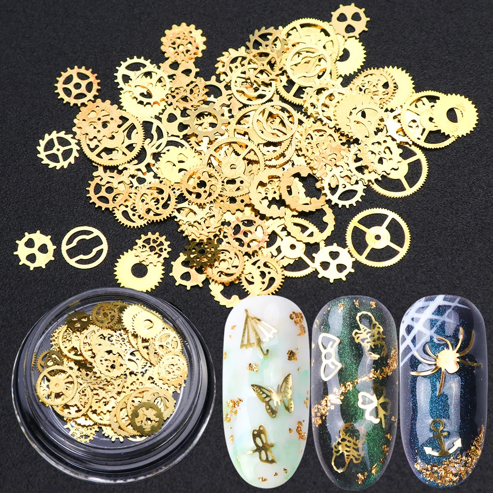 1Box Mixed Gear Nail Glitter Paillette Nail Art Sequins 3D Metal Gold Flakes Slice UV Gel Polish Manicure Nail Decor Tips JI1006
1Box Mixed Gear Nail Glitter Paillette Nail Art Sequins 3D Metal Gold Flakes Slice UV Gel Polish Manicure Nail Decor Tips JI1006
