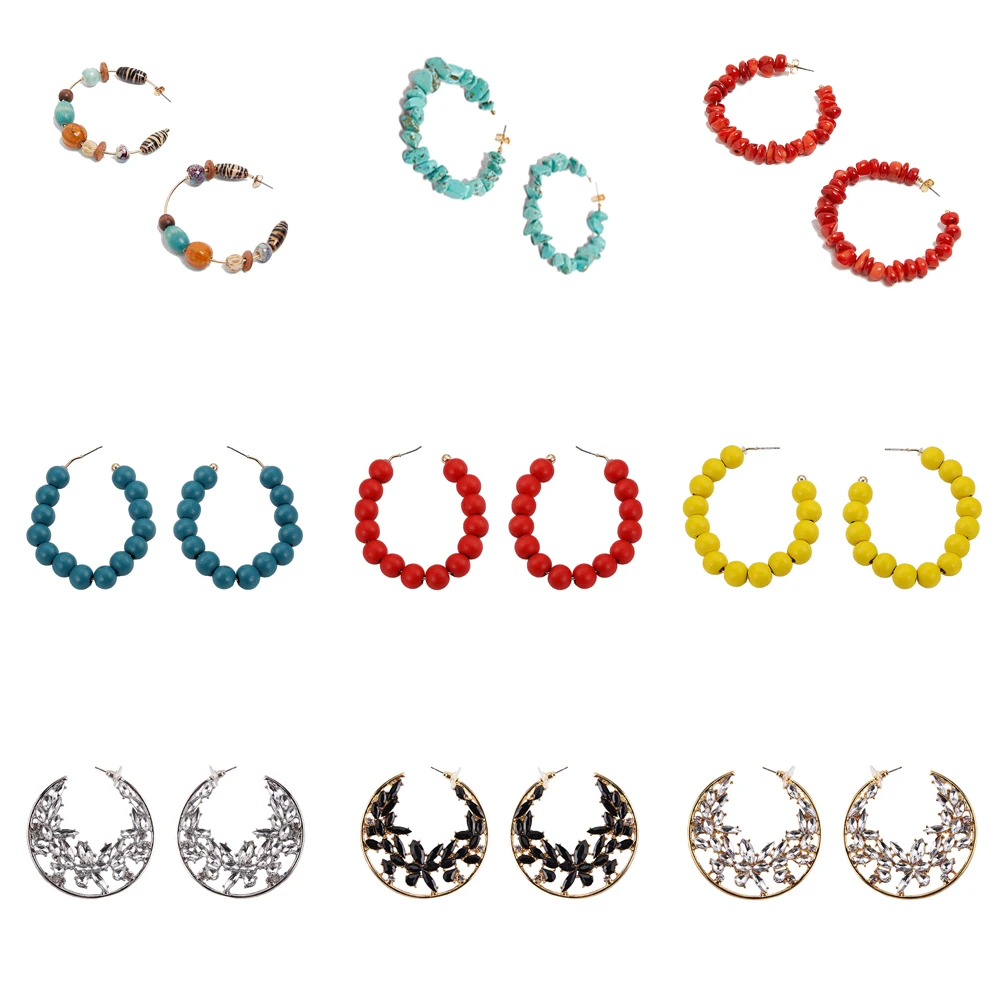 Girlgo Big ZA Wood Beads Round Hoop Earrings Women Luxury Geometric Crystal Statement Earrings Wholesale Bohemia Wedding Jewelry
Girlgo Big ZA Wood Beads Round Hoop Earrings Women Luxury Geometric Crystal Statement Earrings Wholesale Bohemia Wedding Jewelry