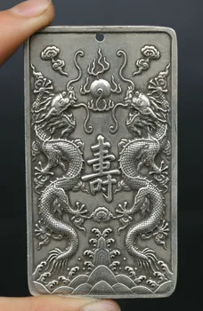 3.3"Chinese Miao Silver Hand Carving Auspicious Two Dragon Play Fireball Pendant
3.3"Chinese Miao Silver Hand Carving Auspicious Two Dragon Play Fireball Pendant